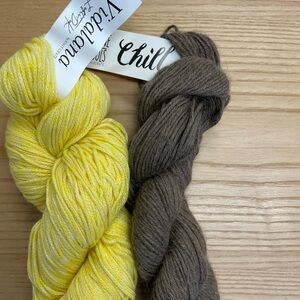 Knitcrate Vidalana Yellow and Brown Yarn Set Unique alpaca blend bundle